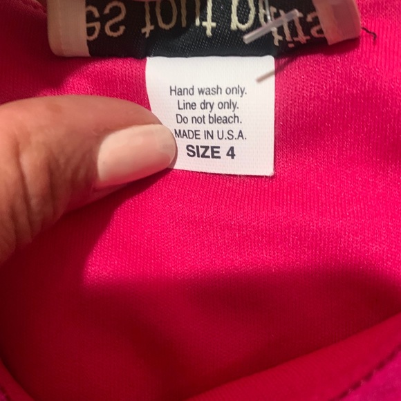 Girls LES TOUT PETITS  Hot Pink Cut Fringe Dress SIZE 4 - Picture 5 of 7